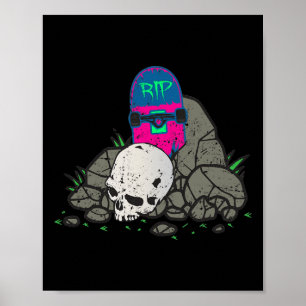 Coole Skateboarding Skater Board Grab R.i.p Skateb Poster