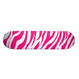 Coole Skateboards für Girls Hot Pink Zebra Streife