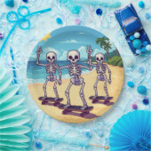 Coole Skelette am Strand Design Pappteller (Party)
