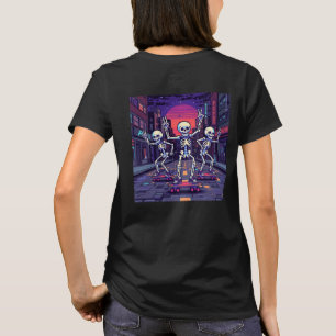 Coole Skelette in der Stadt im Vaporwave-Stil Desi T-Shirt