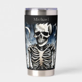Coole Skelettliebhaber tragen Namen Thermobecher (Vorderseite)
