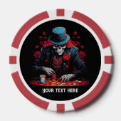 Coole Skelettspielkarten Pokerchips (Vorderseite)