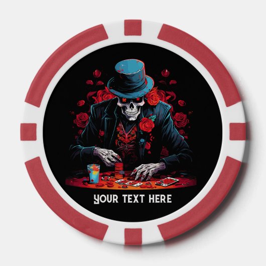 Coole Skelettspielkarten Pokerchips (Vorderseite)