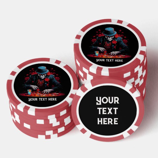 Coole Skelettspielkarten Pokerchips (Stapel)