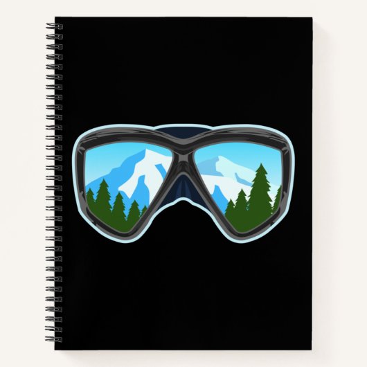 Coole Ski-Goggles Ski-Spieler Snowboarden Notizblock (Vorderseite)