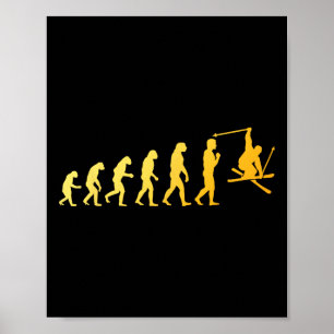 Coole Ski-Kunst für Männer Frauen Skifahren-Themen Poster