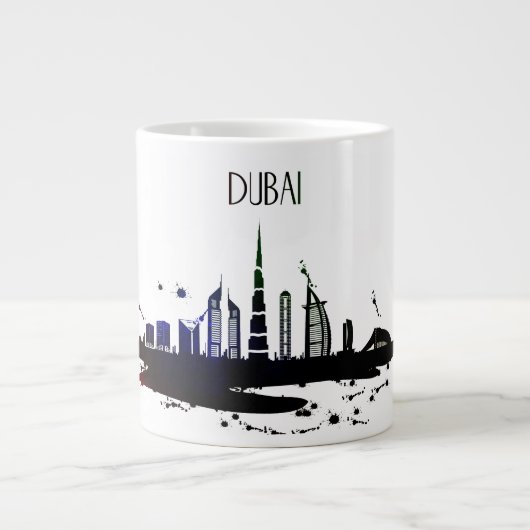 Coole Skyline-Skizze aus Dubai Jumbo-Tasse (Vorderseite)