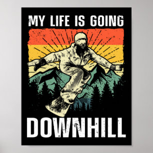 Coole Snowboardkunst für Männer Schneeschuhwandern Poster
