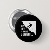 Coole Snowboardkunst Männer Schneeballschule Button (Vorne & Hinten)