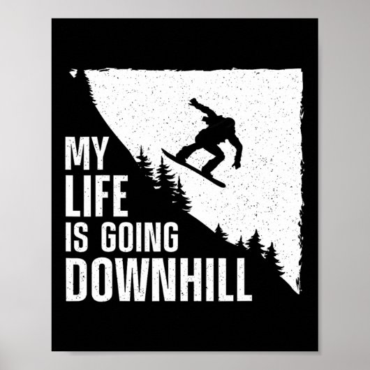 Coole Snowboardkunst Männer Schneeballschule Poster (Vorne)