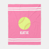 Coole Softball als Personalisierte Kinder Fleecedecke (Vorderseite)