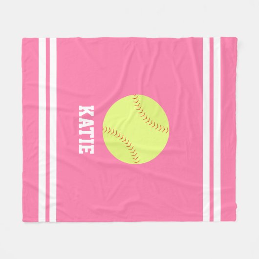 Coole Softball als Personalisierte Kinder Fleecedecke (Vorderseite (Horizontal))