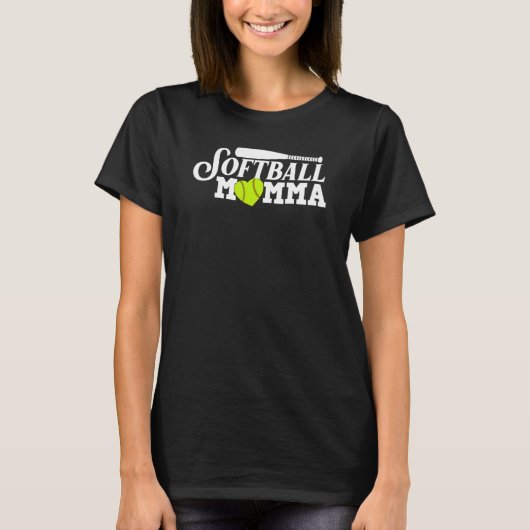 Coole Softball-Momma für Mama Frauen stolz Ball Sp T-Shirt (Vorderseite)