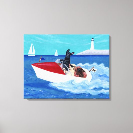 Coole Sommer-Labrador-Malerei Leinwanddruck (Vorderseite)