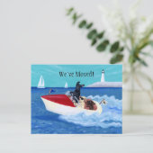 Coole Sommer-Labradoren - neue Adresse Ankündigungspostkarte (Stehend Vorderseite)