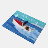 Coole Sommer Labradors Malerei Fußmatte (Schrägansicht)