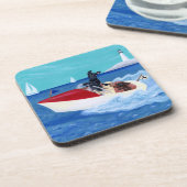 Coole Sommer Labradors Malerei Getränkeuntersetzer (Linke Seite)