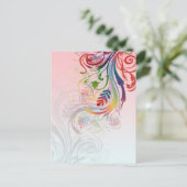 Coole Sommerfarben Wirbel Blume Postkarte (Stehend Vorderseite)