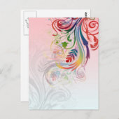 Coole Sommerfarben Wirbel Blume Postkarte (Vorne/Hinten)