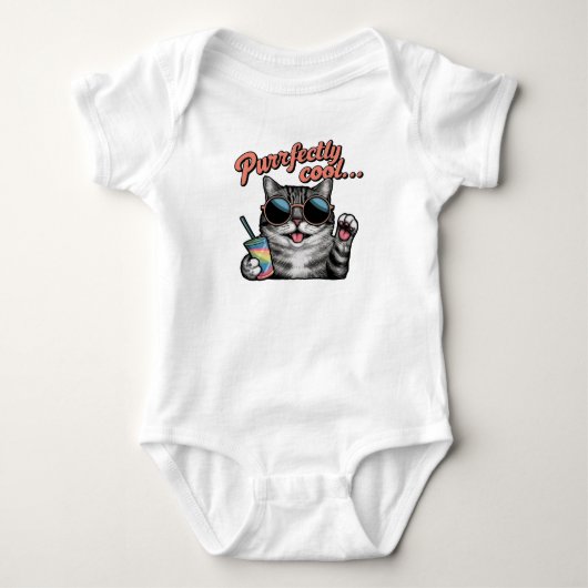 Coole Sommerkatze Baby Strampler (Vorderseite)