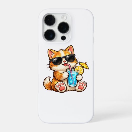 Coole Sommerkatze iPhone Hülle (Rückseite)