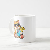 Coole Sommerkatze Kaffeetasse (Vorderseite Links)