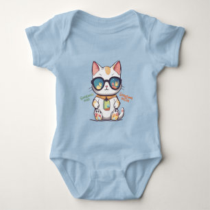 Coole Sommerkatze mit Sonnenbrille Baby Strampler