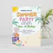 COOLE Sommerparty Einladung (Stehend Vorderseite)
