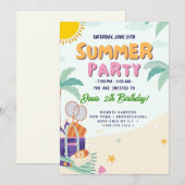 COOLE Sommerparty Einladung (Vorne/Hinten)