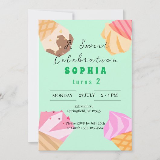 Coole Sommerpopulationen Einladung zum Geburtstag (Vorderseite)