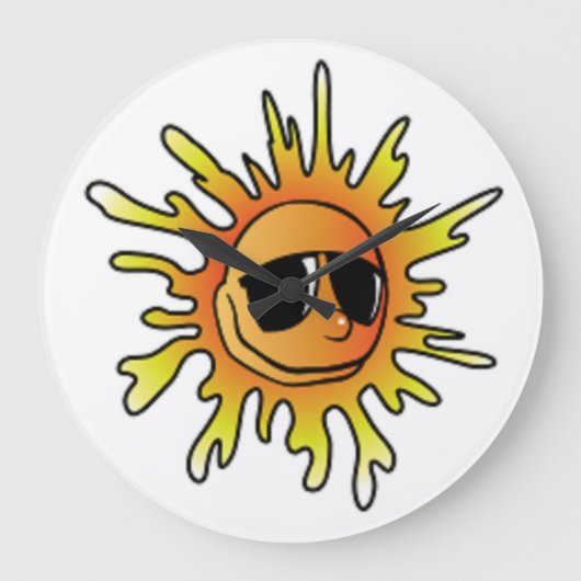 COOLE SOMMERSONNE GROßE WANDUHR (Vorderseite)