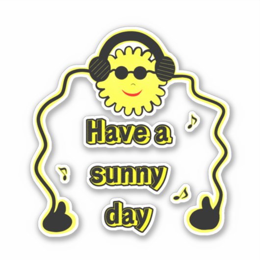 Coole Sonne Aufkleber (Vorderseite)