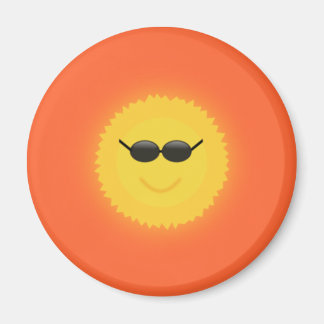 Coole Sonne mit Sonnenbrille in einem coolen sonni Magnet
