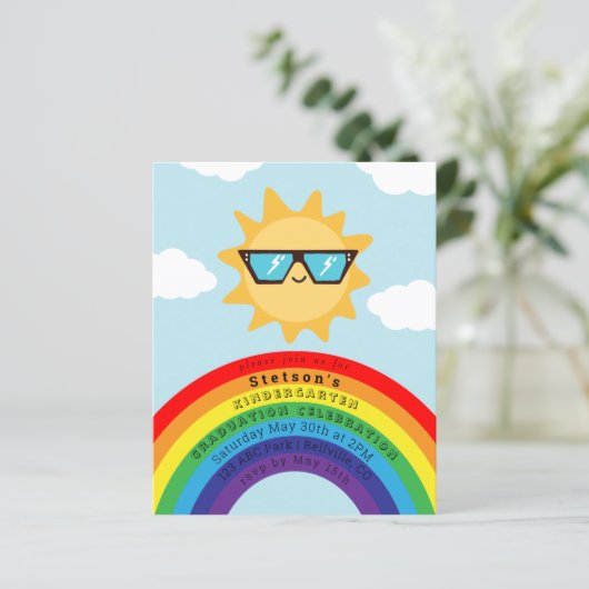 Coole Sonne und Regenbogen Haushalt Kinder Abschlu (Stehend Vorderseite)