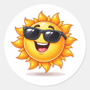 Coole Sonnen-Cartoon mit Sonnenbrille Sticker