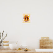 Coole Sonnenblume mit Sonnenbrille Poster (Küche)