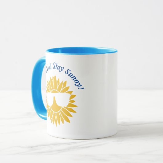 Coole Sonnenblume: Stilvolle Shades-Tasse Tasse (Vorderseite Links)