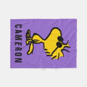 Coole Sonnenbrille aus Holz | Name hinzufügen Fleecedecke (Vorderseite (Horizontal))