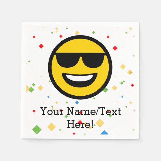 Coole Sonnenbrille Emoji Serviette (Vorderseite)