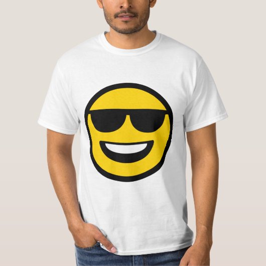 Coole Sonnenbrille Emoji T-Shirt (Vorderseite)