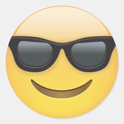 Coole Sonnenbrille Emoji Typ Stickers (Vorderseite)