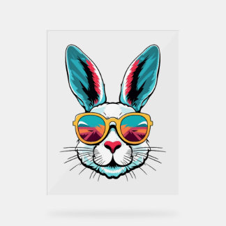 Coole Sonnenbrille für Osterhasen Acrylschild