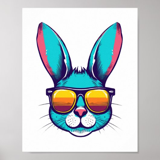 Coole Sonnenbrille für Osterhasen Poster (Vorne)
