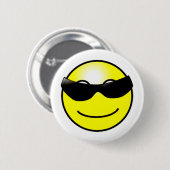Coole Sonnenbrille-gelbes Gesicht Button (Vorne & Hinten)