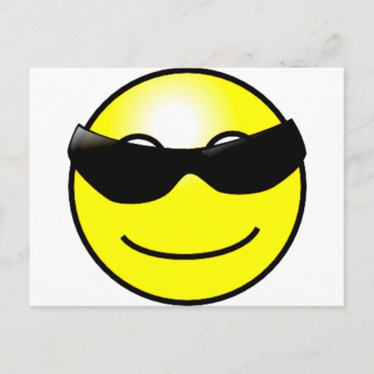 Coole Sonnenbrille Gelbes Gesicht Postkarte (Vorderseite)