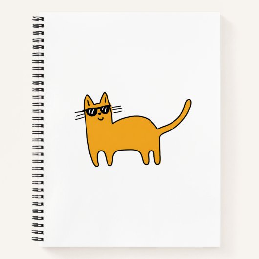 Coole Sonnenbrille Katze Notizblock (Vorderseite)