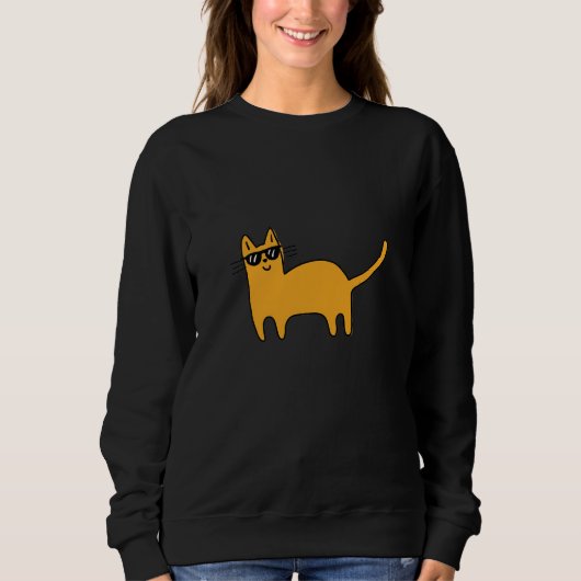 Coole Sonnenbrille Katze Sweatshirt (Vorderseite)