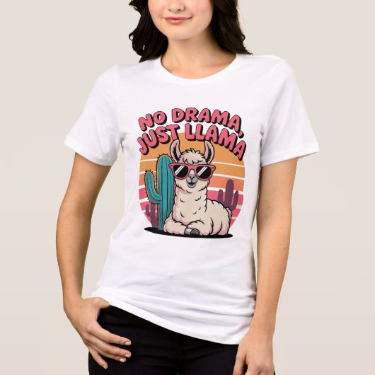 Coole Sonnenbrille Llama Design Tri-Blend Shirt (Vorderseite)