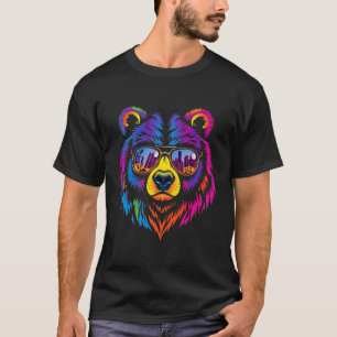Coole Sonnenbrille mit Bären - farbenfrohe Tierwel T-Shirt