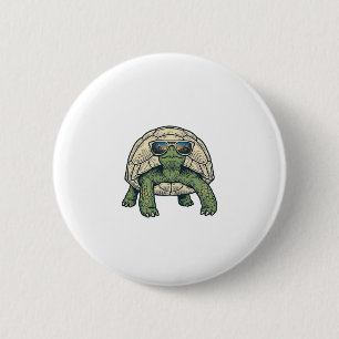 Coole Sonnenbrille Schildkröte Vintage Vektor Desi Button